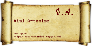 Visi Artemisz névjegykártya